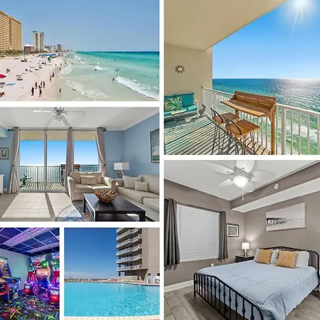 Stunning Beachfront Condo, Walk To Pier Park,Pools